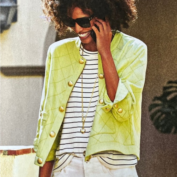 Cabi #6679 Light Green Quilted Tea Cake Topper. Size Medium. NWOT. - Picture 7 of 7